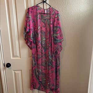 Xhilaration Pink Paisley Shirt Dress